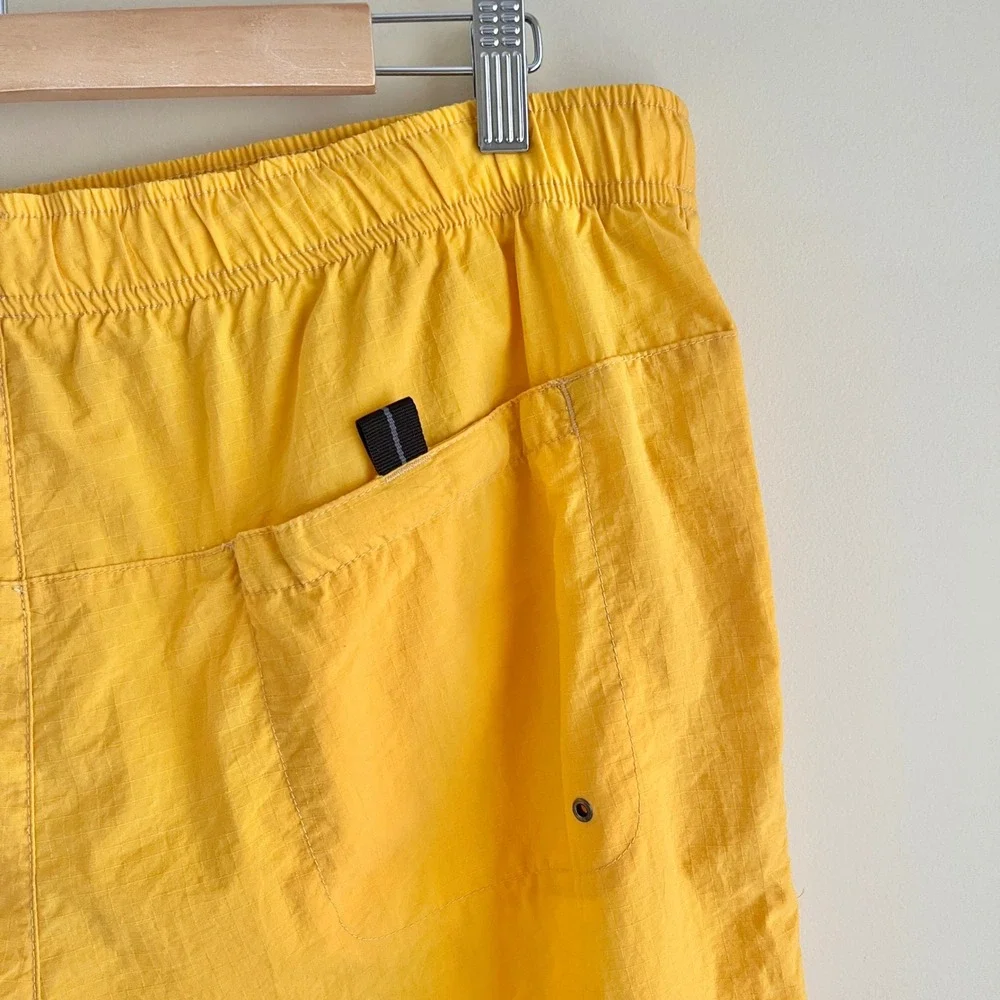 Vintage Nike Swim Trunks Men's Large Yellow Y2K Sportswear Beach Summer Ripstop